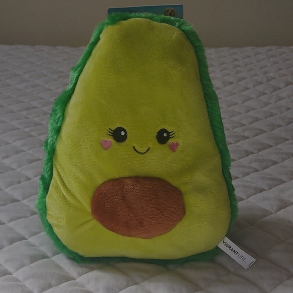Vibrant Green and Brown Stuffed Avocado Toy - Picture 1 of 5